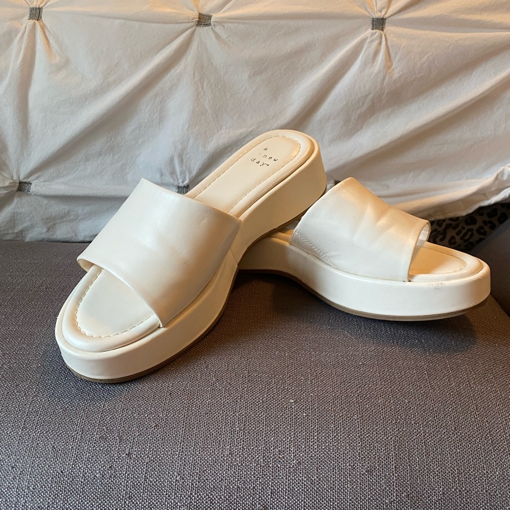 A new day White platform sandals.